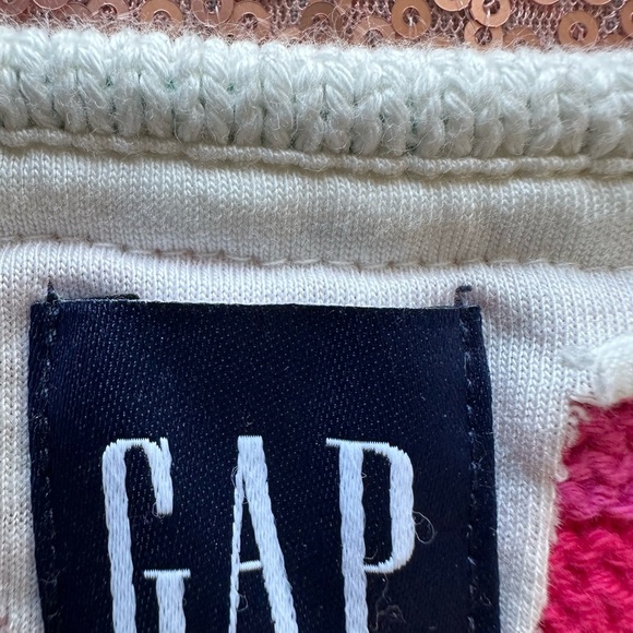 GAP vtg Multi Color Horizontal Stripe Crochet Mini Dress Sleeveless Sz M, Boho - Picture 7 of 8